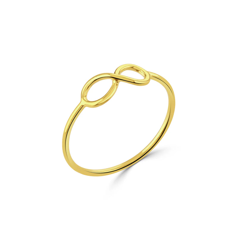 Written Infinity Ring 18ct Yellow Gold Plated Silver