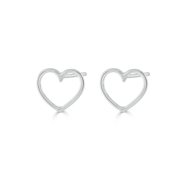 Written Heart Studs Silver