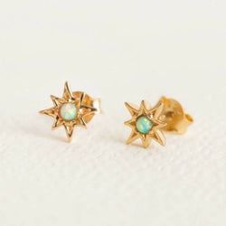 OPAL GOLD STAR MINI STUD EARRINGS