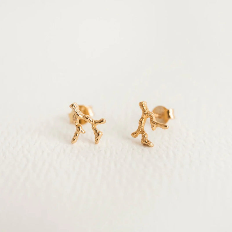 CORAL REEF GOLD STUD EARRING
