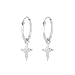 Dainty Dreamy Star Hoops Silver