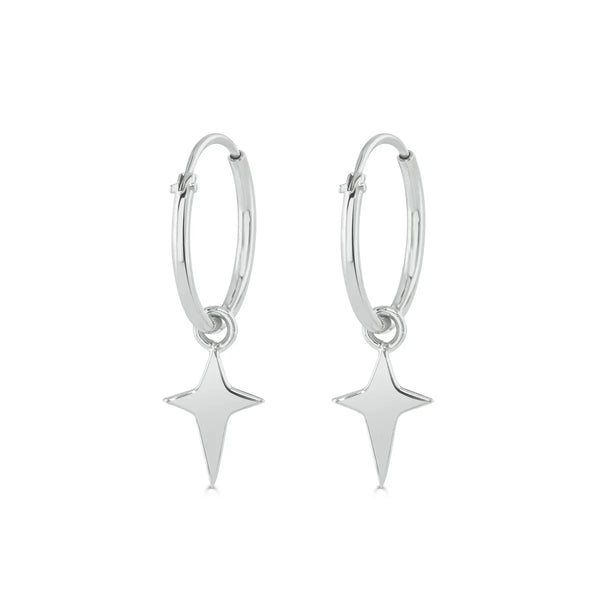 Dainty Dreamy Star Hoops Silver