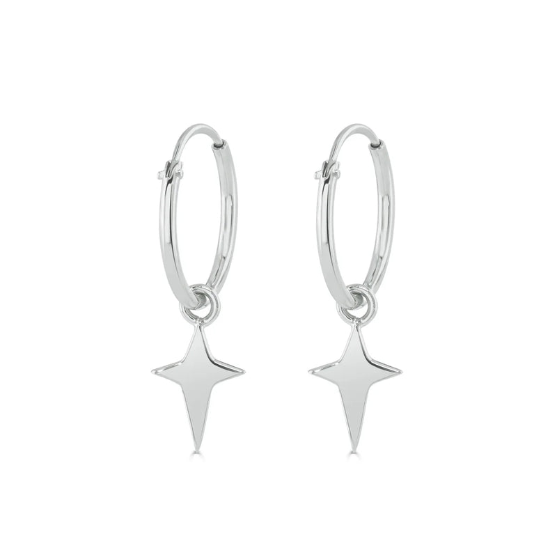 Dainty Dreamy Star Hoops Silver