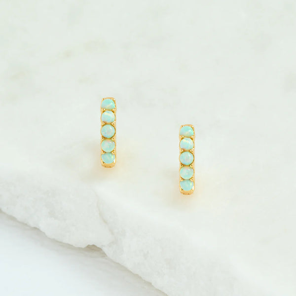 MOON YELLOW OPAL AND GOLD VERMEIL HUGGIES