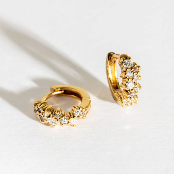 Sparkly Gold Vermeil Galaxy Scatter Huggies