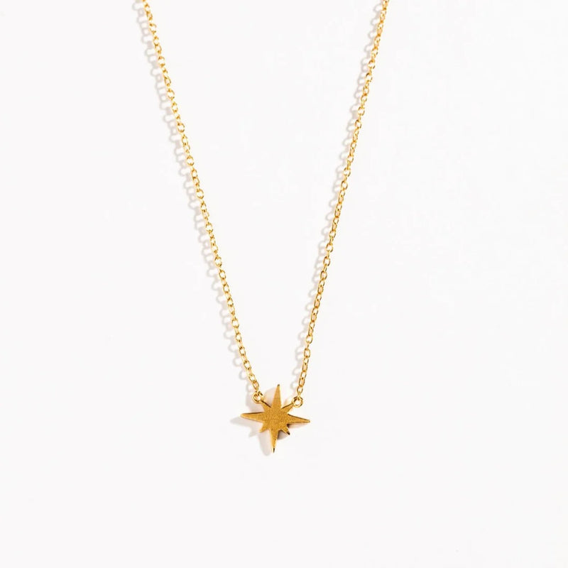 BRUSHED GOLD VERMEIL NORTH STAR NECKLACE