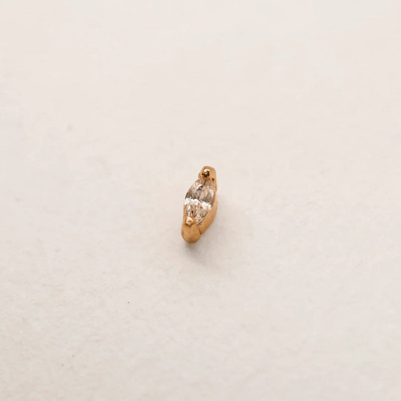 CLEAR CUBIC ZIRCONIA GOLD LABRET EARRING