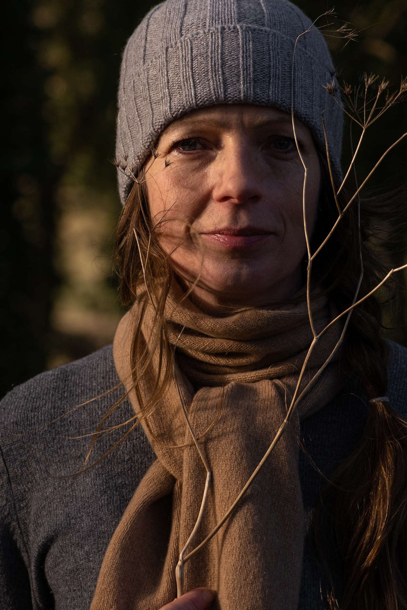 Italian Cashmere Linnhe Beanie - Grey