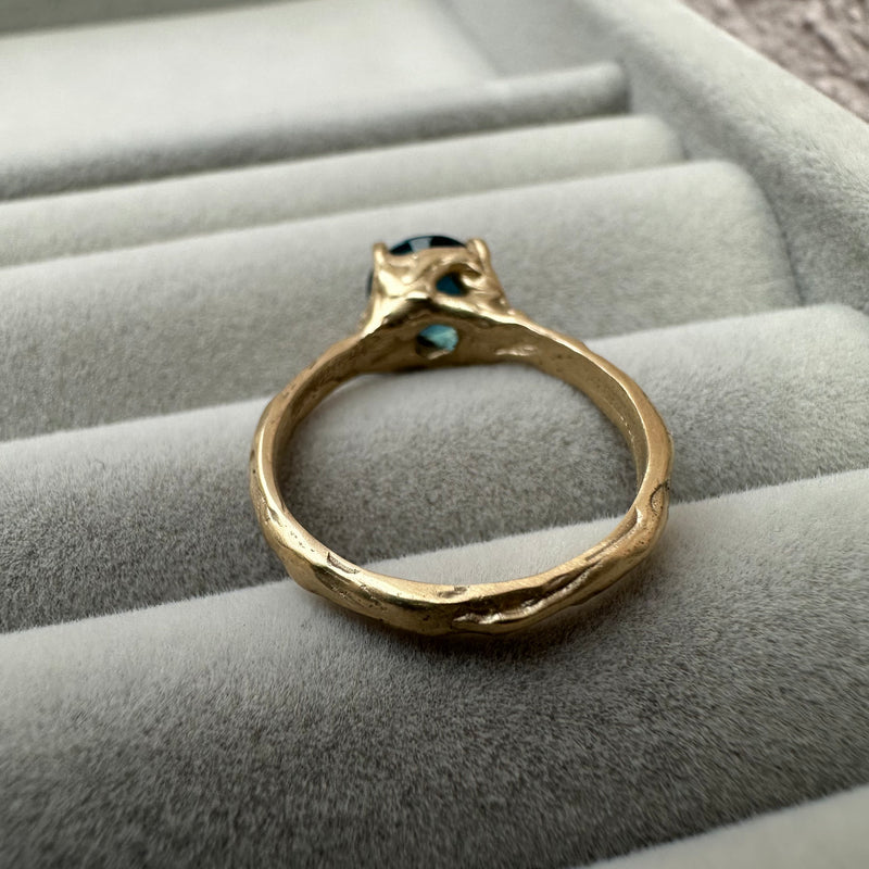 Cave 9ct Yellow Gold & London Blue Topaz Treasure Ring