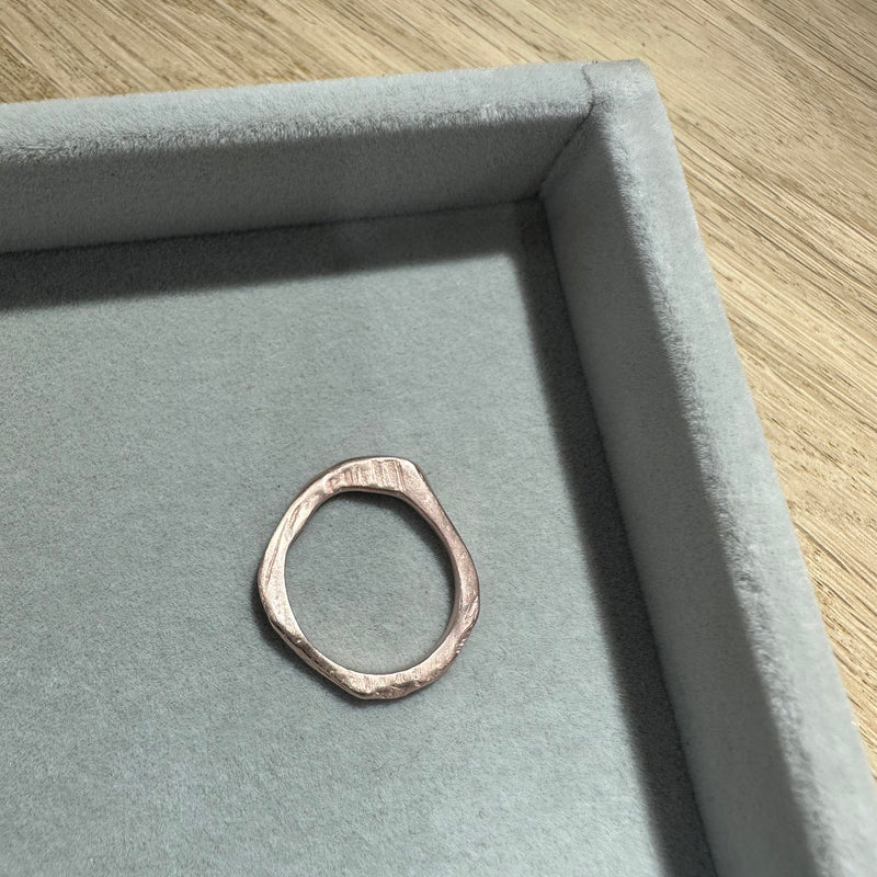 Cave Small 23ct Rose Gold Plated Silver Ring