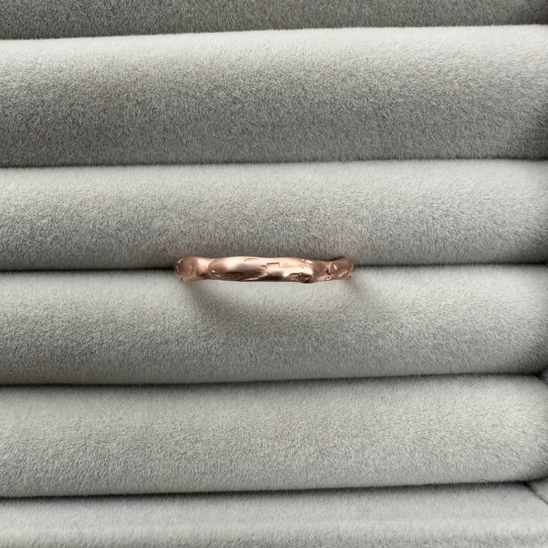 Cave Irregular 23ct Rose Goldplated Silver Ring
