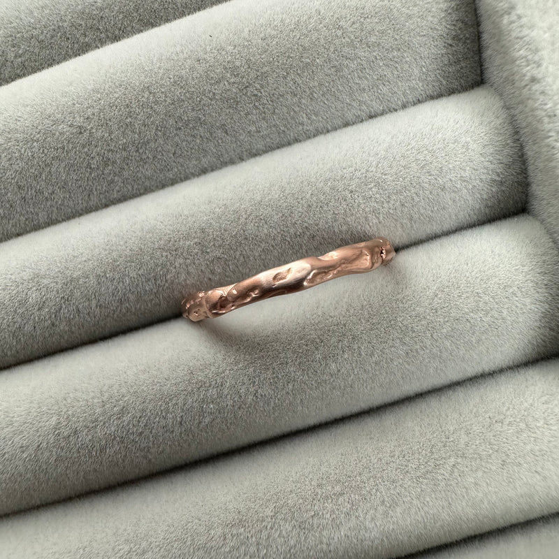 Cave Irregular 23ct Rose Goldplated Silver Ring