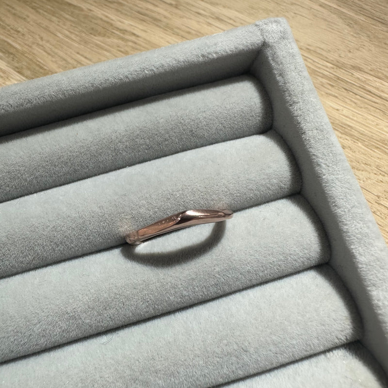 Cave Small 23ct Rose Gold Plated Silver Ring