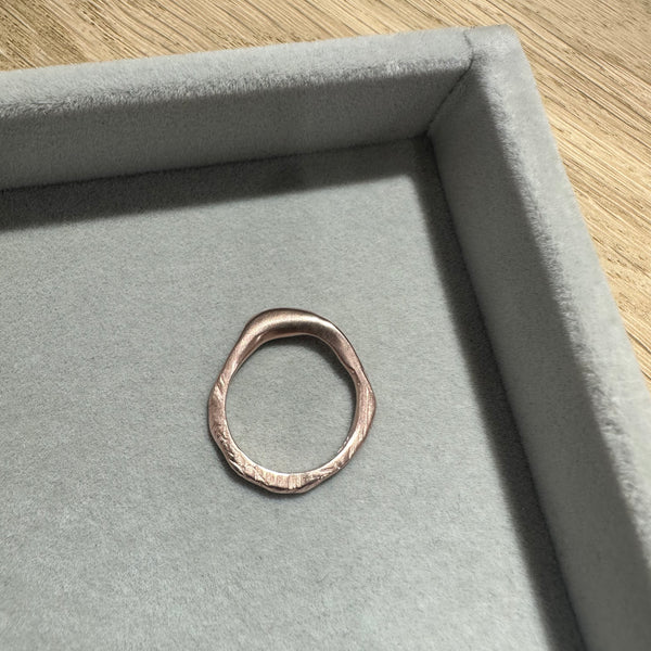 Cave Small 23ct Rose Gold Plated Silver Ring