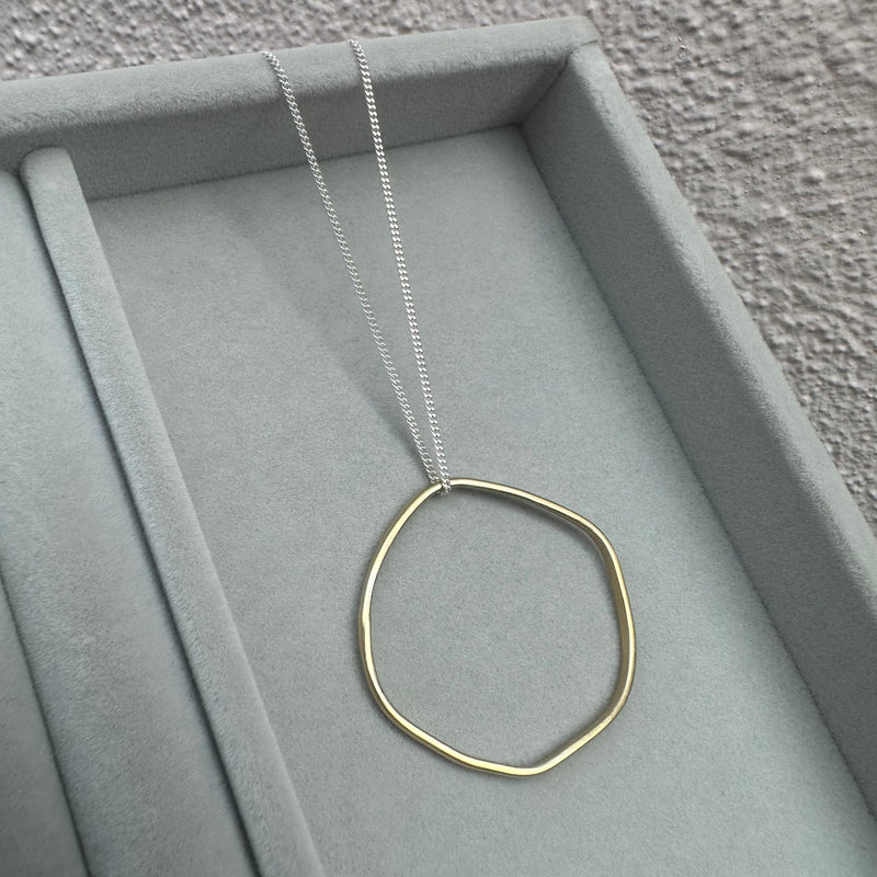 Cave Medium 23ct Yellow Goldplated Silver Pendant