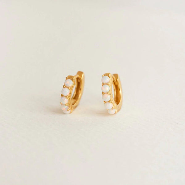 WHITE OPAL AND GOLD VERMEIL HUGGIES