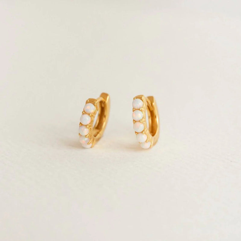 WHITE OPAL AND GOLD VERMEIL HUGGIES