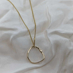 Cave Tiny Mini Eroded 9ct Yellow Gold Pendant Necklace