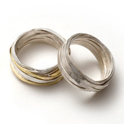 0.8mm Silver & 18ct Yellow Gold Wrap Ring