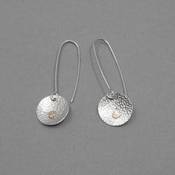 Silver & 14ct Gold Filled Spot Long Wire Earrings