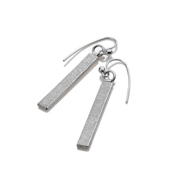 Bar Drop Silver Earrings