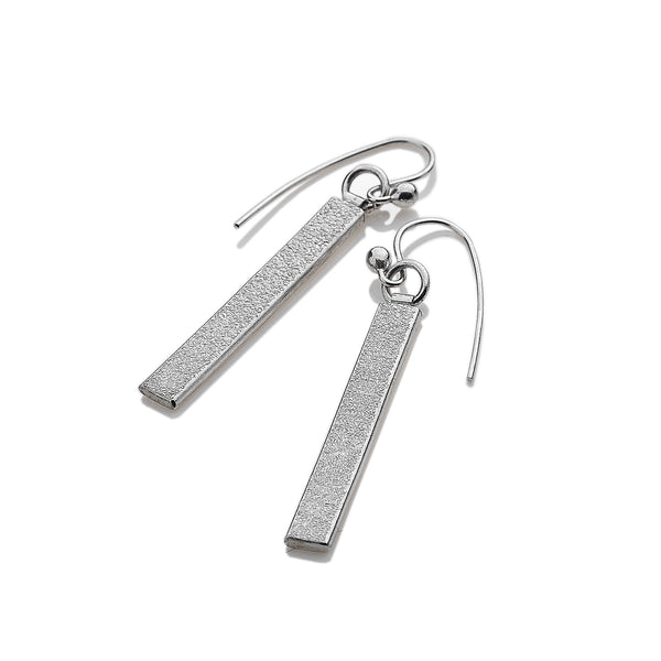 Bar Drop Silver Earrings