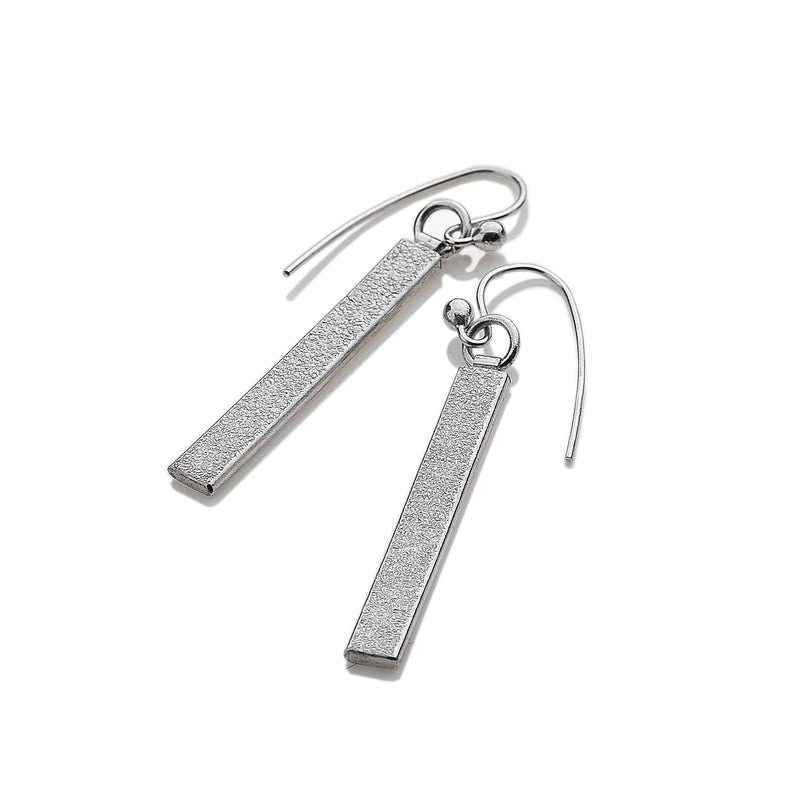 Bar Drop Silver Earrings