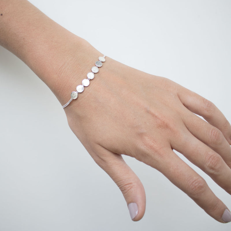 Paillette Skinny Bracelet Silver