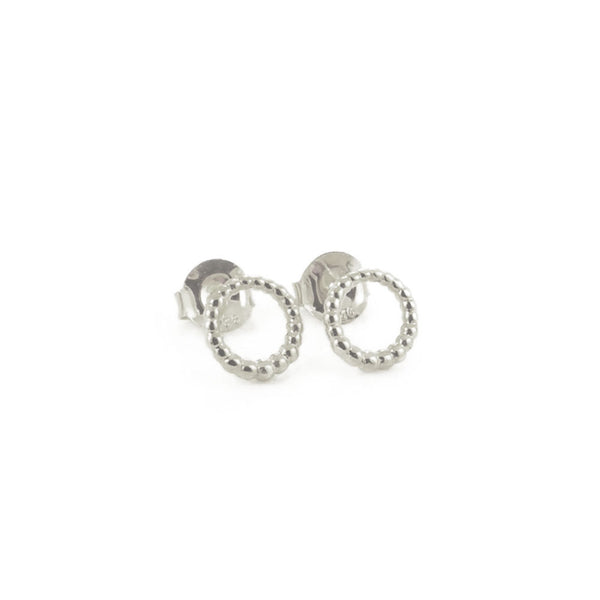 Classic Round Small Stud Earrings Silver