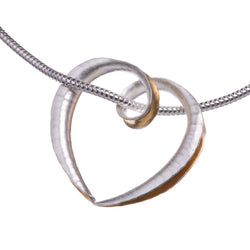 Cornucopia Heart Mini Silver & Part 24ct Yellow Gold Plated Pendant Necklace