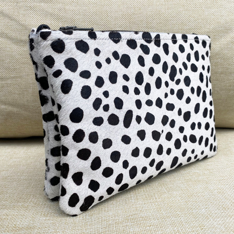 Pony Hair Dalmatian Print Double Leather Bag