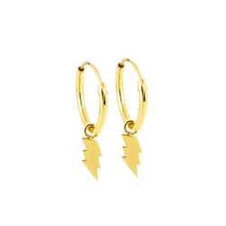 Dainty Lightening Hoops 18ct Yellow Gold Plated Silver