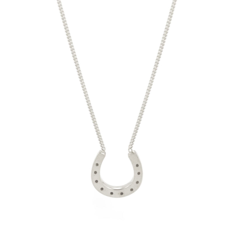 Dainty Lucky Horseshoe Necklace Silver