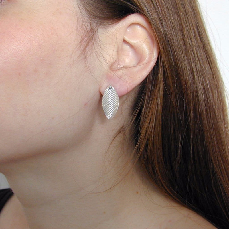 Moonlit Sea Stud Earrings Silver