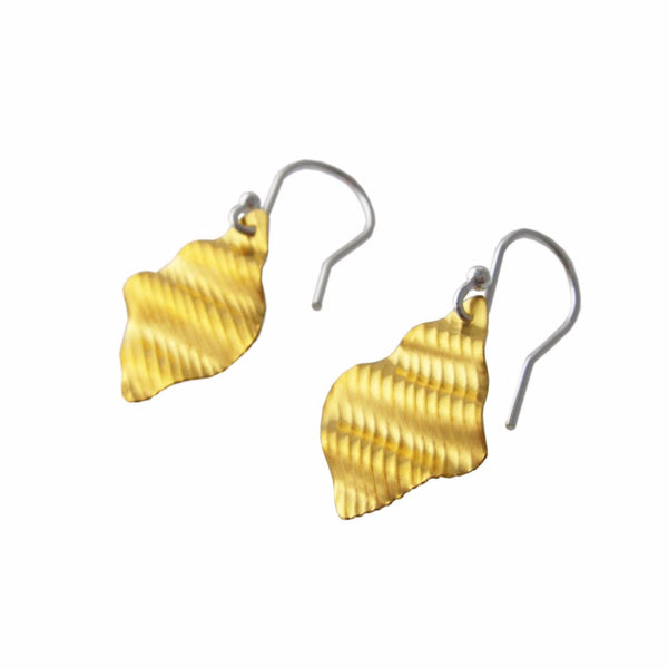Geo Diamond Ripple Earrings, Silver & 24ct Yellow Gold Plated