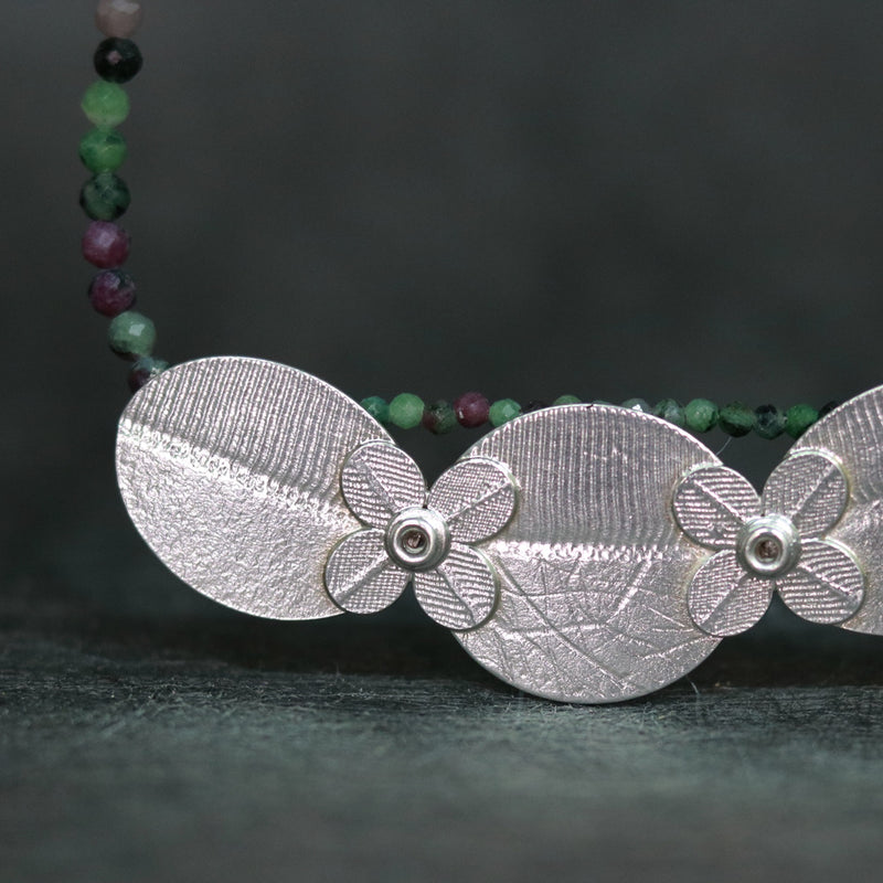 Flora/Athena Garland Silver Necklace