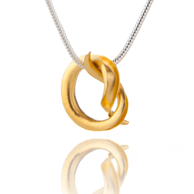 Forget-Me-Knot Mini Silver & 24ct Yellow Gold Plated Pendant Necklace