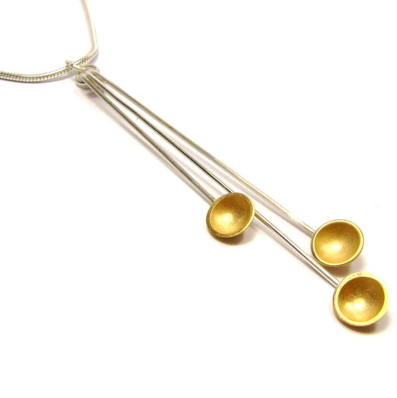 Droplet Triple Pendant - 24ct Yellow Gold Plated Silver