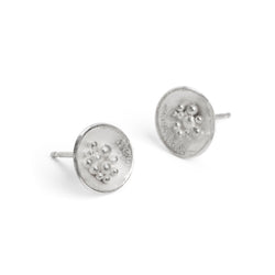 Granulated Silver Stud Earrings