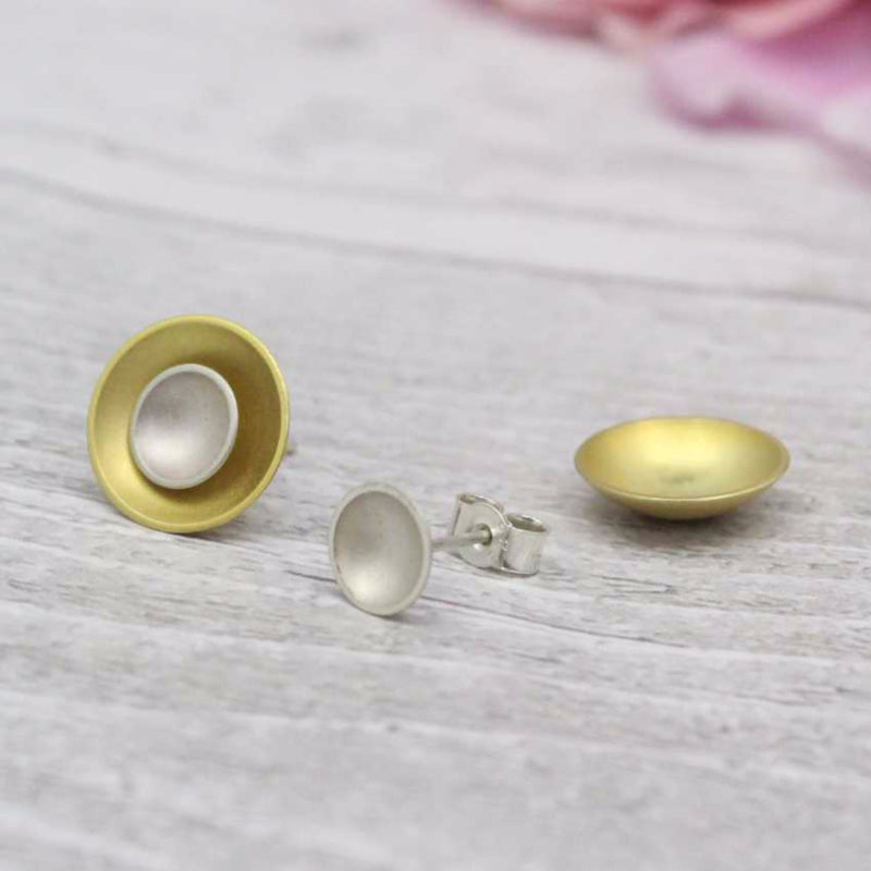 Large Target Studs - Silver Inner Stud/24ct Gold Plating Outer Disc