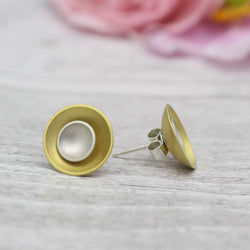 Large Target Studs - Silver Inner Stud/24ct Gold Plating Outer Disc