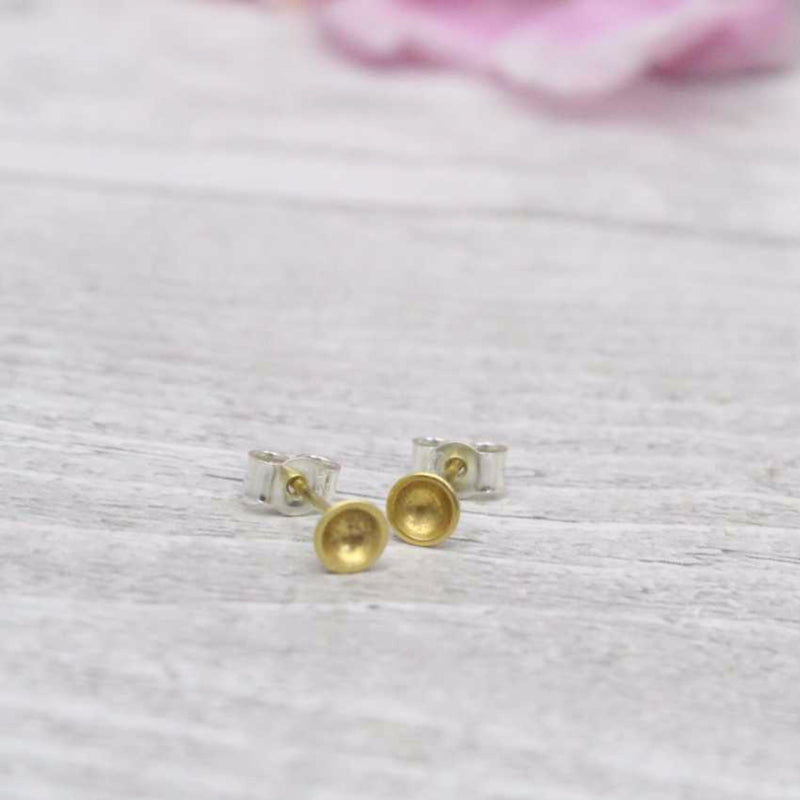 Tiny Stud Earrings 24ct Gold Plated Silver