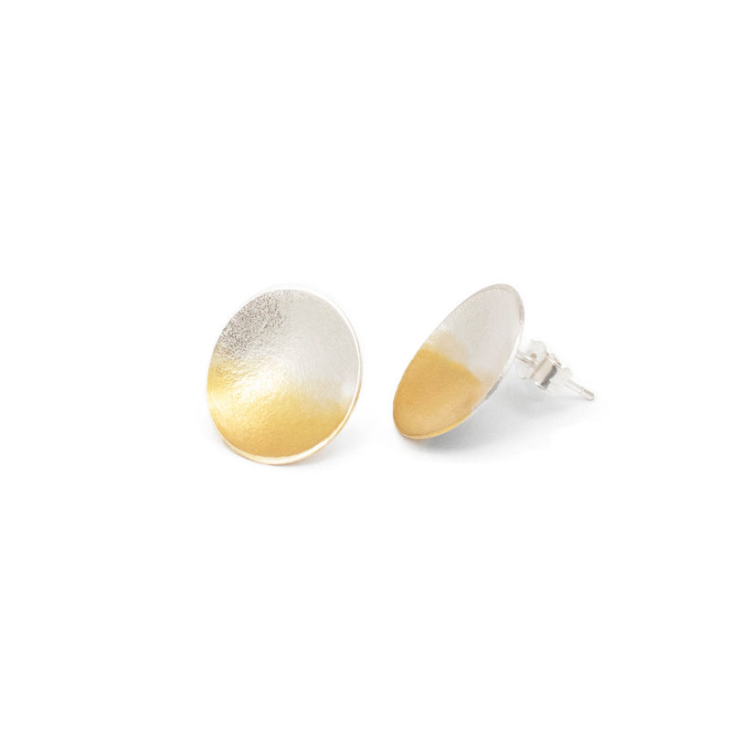 Electra Large Stud Earrings 24ct Yellow Gold Plated Silver