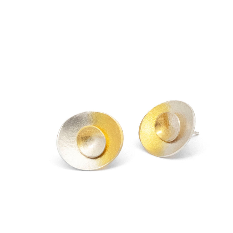Electra Target Stud Earrings 24ct Yellow Gold Plated Silver