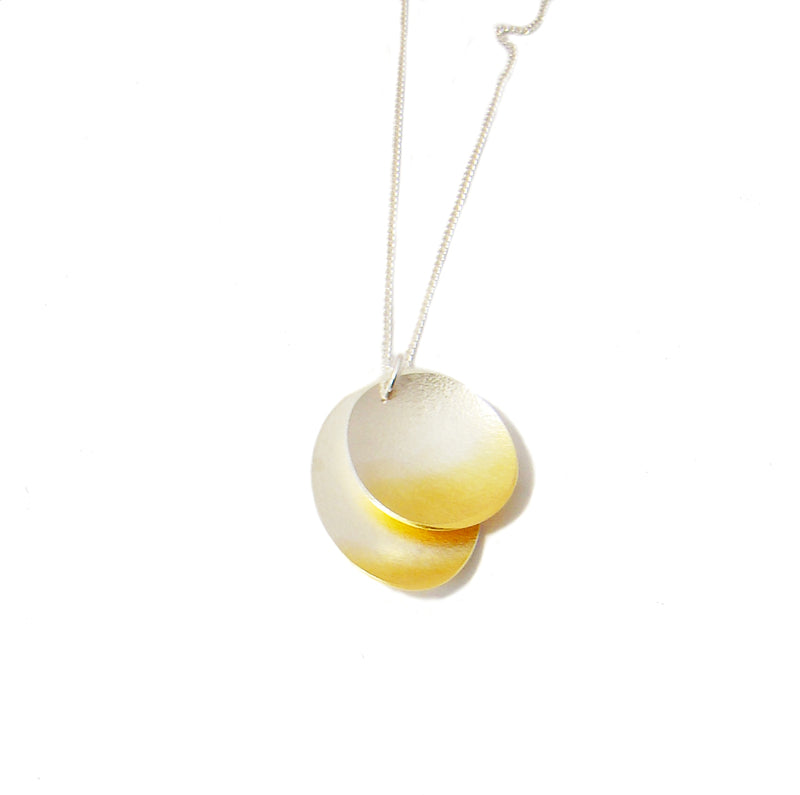Electra Double Layer Pendant 24ct Yellow Gold Plated Silver