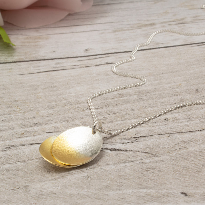 Electra Double Layer Pendant 24ct Yellow Gold Plated Silver