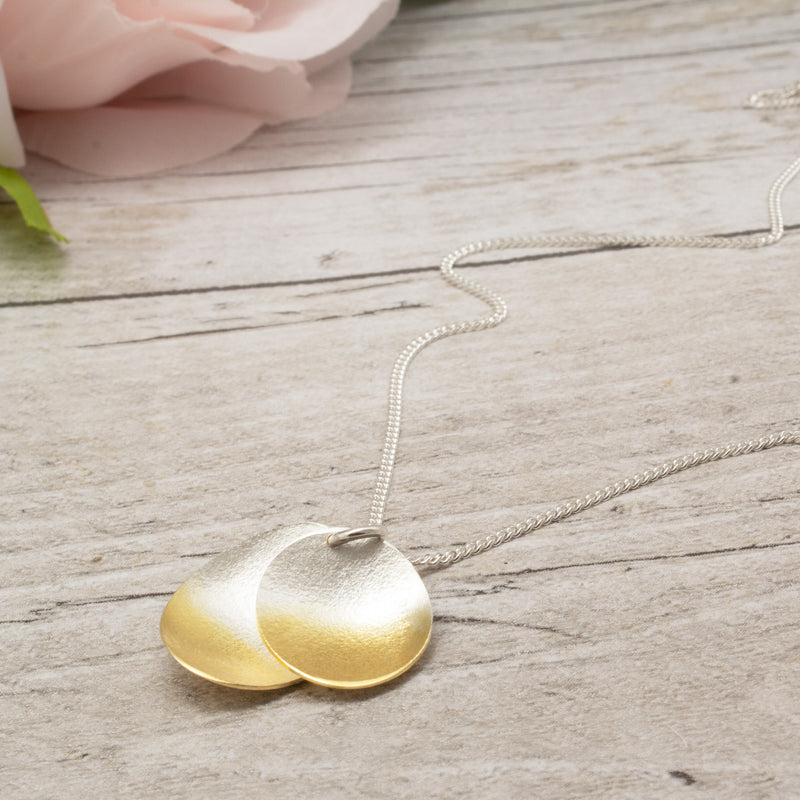 Electra Double Layer Pendant 24ct Yellow Gold Plated Silver