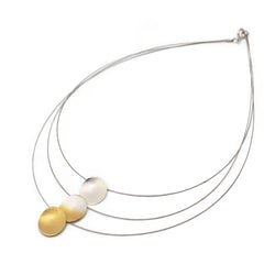 Electra Triple Strand Necklace 24ct Yellow Gold Plated Silver