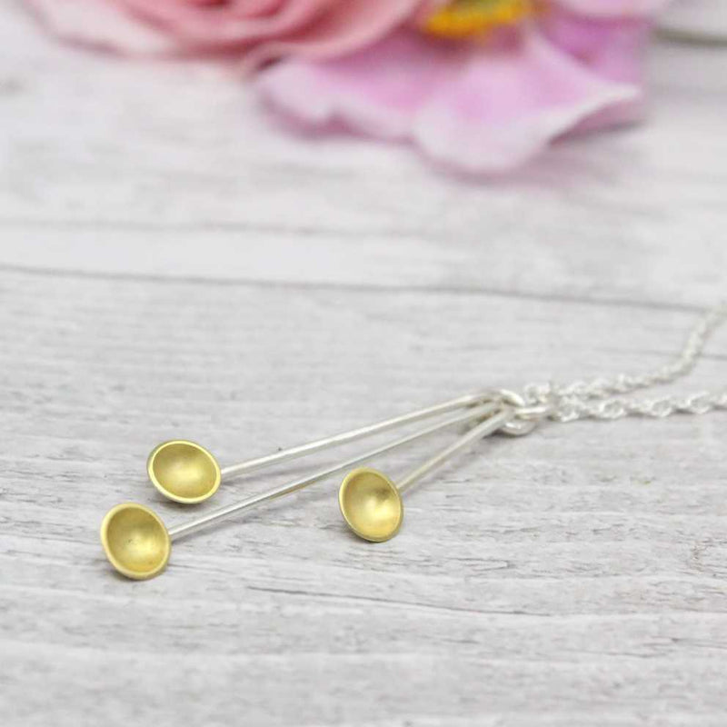Droplet Triple Pendant - 24ct Yellow Gold Plated Silver