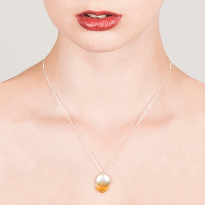 Electra Double Layer Pendant 24ct Yellow Gold Plated Silver